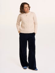 Brakeburn Cream Dahlia Cable Knitted Crew Neck Jumper - Image 1 of 6