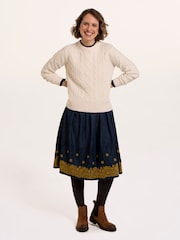 Brakeburn Cream Dahlia Cable Knitted Crew Neck Jumper - Image 5 of 6
