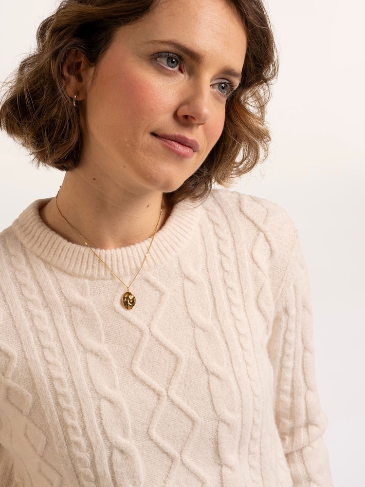 Brakeburn Cream Dahlia Cable Knitted Crew Neck Jumper - Image 6 of 6 Brakeburn Cream Dahlia Cable Knitted Crew Neck Jumper - Image 6 of 6