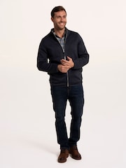 Brakeburn Blue Passford Full Zip Knitted Fleece - Image 1 of 5