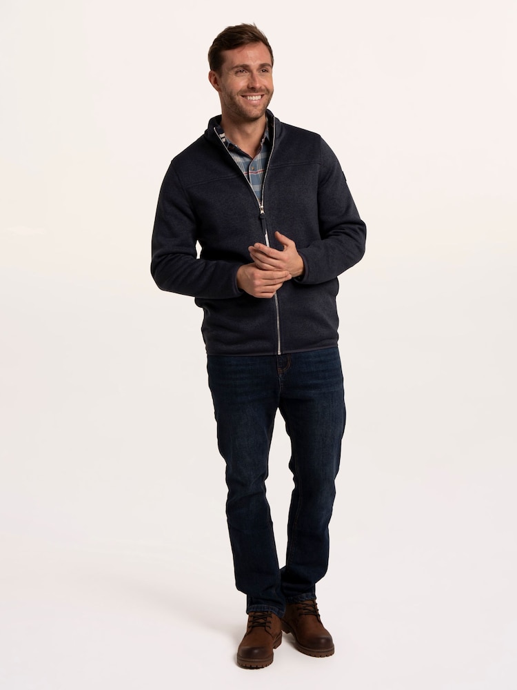 Brakeburn Blue Passford Full Zip Knitted Fleece - Image 1 of 5 Brakeburn Blue Passford Full Zip Knitted Fleece - Image 1 of 5