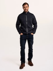 Brakeburn Blue Passford Full Zip Knitted Fleece - Image 2 of 5