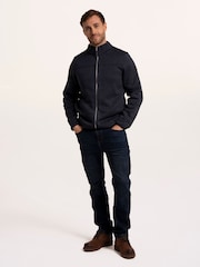 Brakeburn Blue Passford Full Zip Knitted Fleece - Image 5 of 5