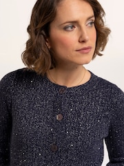 Brakeburn Blue Ida Rib Sparkle Stitch Cardigan - Image 4 of 6
