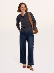 Brakeburn Blue Ida Rib Sparkle Stitch Cardigan - Image 5 of 6