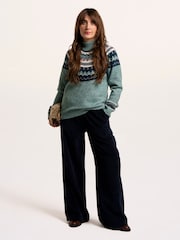 Brakeburn Green Alma Fairisle Knitted Roll Neck Jumper - Image 1 of 6