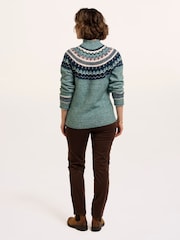 Brakeburn Green Alma Fairisle Knitted Roll Neck Jumper - Image 2 of 6