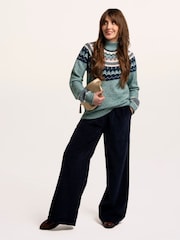 Brakeburn Green Alma Fairisle Knitted Roll Neck Jumper - Image 5 of 6
