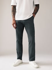 Grey Charcoal Straight Fit Stretch Chinos Trousers - Image 1 of 9