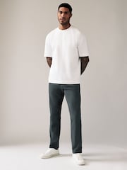 Grey Charcoal Straight Fit Stretch Chinos Trousers - Image 2 of 9