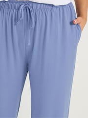 Yours Curve Blue Soft Touch Wide Leg Trousers - Image 4 of 5