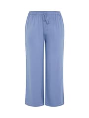 Yours Curve Blue Soft Touch Wide Leg Trousers - Image 5 of 5