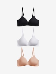 Negro/blanco/rosa nude pastel - Pack de 3 sujetadores en mezcla de algodón Ultimate Comfort - Imagen 7 de 7