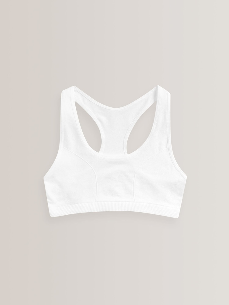 Weiß - Nahtloses Crop-Top mit Racerback im 2er-Pack (7 – 16 Jahre) - Bild 2 von 3
