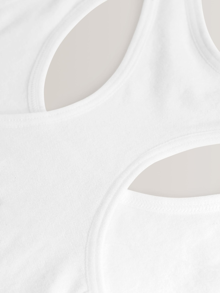 White 2 Pack Seamfree Racer Back Crop Top (7-16yrs) - Image 3 of 3 White 2 Pack Seamfree Racer Back Crop Top (7-16yrs) - Image 3 of 3