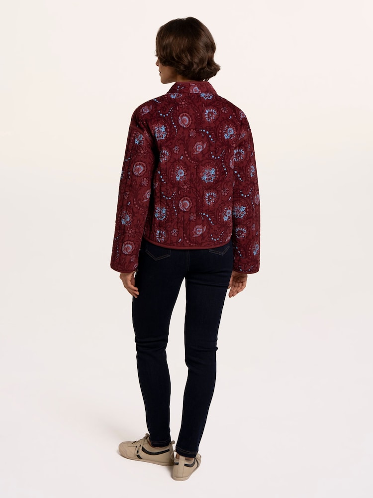 Brakeburn Brown Printed Quilted Zip Front Jacket - Image 2 of 6 Brakeburn Brown Printed Quilted Zip Front Jacket - Image 2 of 6