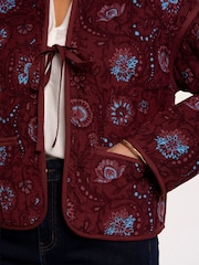 Brakeburn Brown Printed Quilted Zip Front Jacket - Image 6 of 6