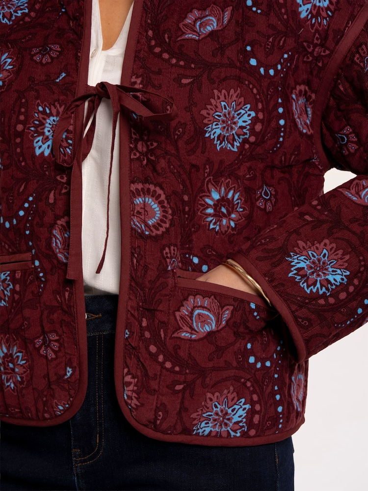 Brakeburn Brown Printed Quilted Zip Front Jacket - Image 6 of 6 Brakeburn Brown Printed Quilted Zip Front Jacket - Image 6 of 6