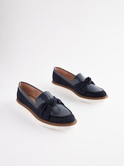 Navy Forever Comfort Bow Chunky Sole Loafers - Image 3 of 6