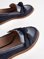 Navy Forever Comfort Bow Chunky Sole Loafers - Image 4 of 6