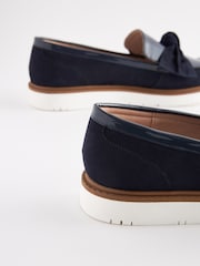 Navy Forever Comfort Bow Chunky Sole Loafers - Image 5 of 6