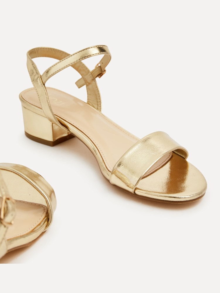 Linzi Gold Kezzi Barely There Low Block Heeled Sandals - Image 6 of 6