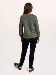 Brakeburn Brenda Smock Front Printed Long Sleeve T-Shirt - Image 2 sur 6