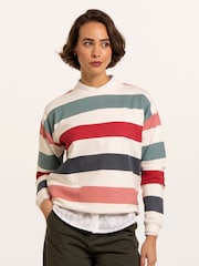 Brakeburn Black Rockford Striped Drop Shoulder Crew Neck Sweatshirt - Image 1 of 6