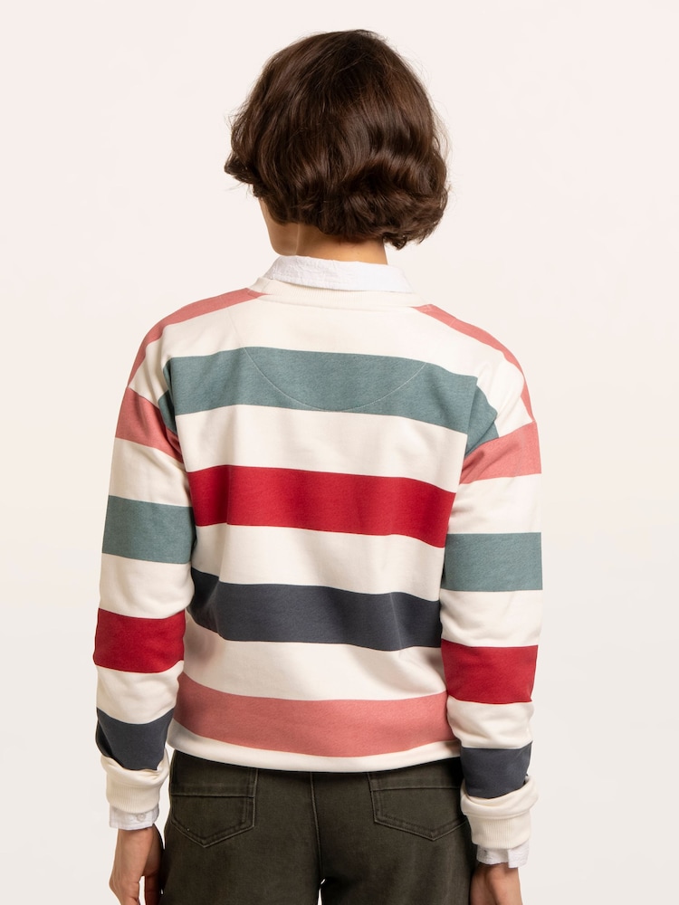 Brakeburn Black Rockford Striped Drop Shoulder Crew Neck Sweatshirt - Image 2 of 6 Brakeburn Black Rockford Striped Drop Shoulder Crew Neck Sweatshirt - Image 2 of 6