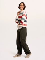 Brakeburn Black Rockford Striped Drop Shoulder Crew Neck Sweatshirt - Image 3 of 6