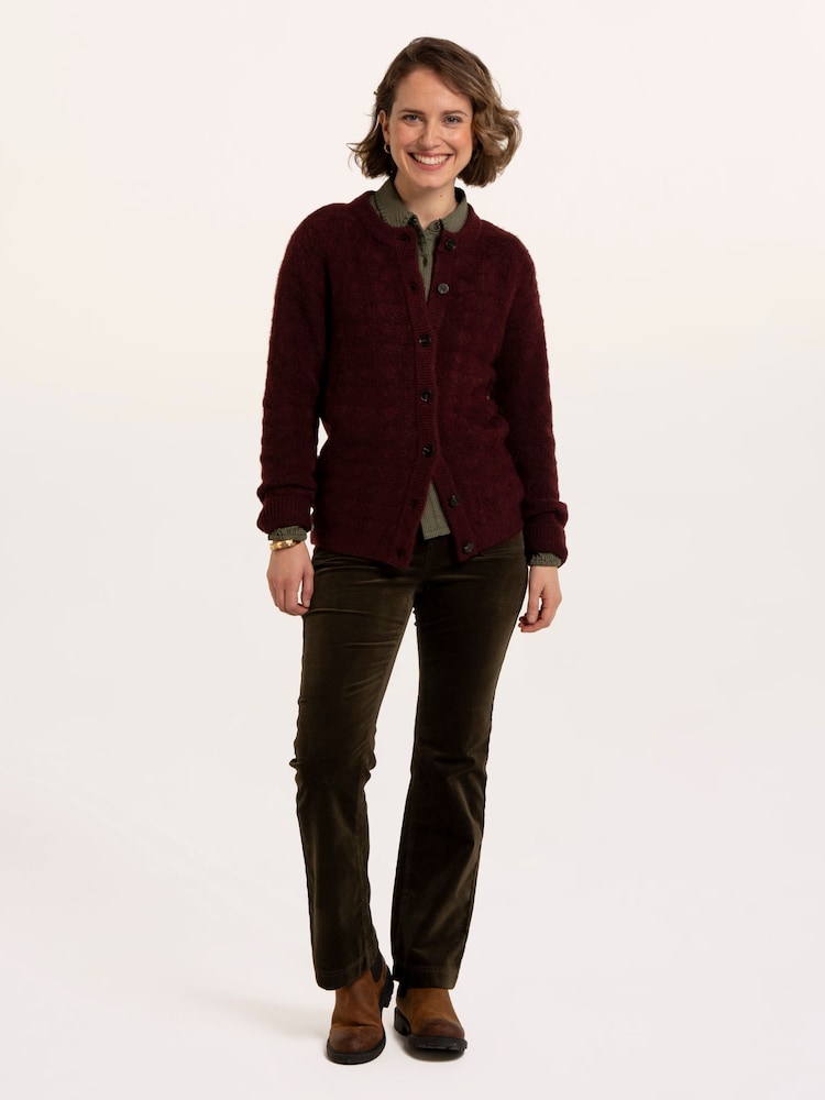 Brakeburn Brown Karla Chunky Fan Stitch Knitted Cardigan - Image 1 of 6 Brakeburn Brown Karla Chunky Fan Stitch Knitted Cardigan - Image 1 of 6