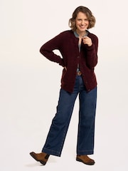Brakeburn Brown Karla Chunky Fan Stitch Knitted Cardigan - Image 2 of 6