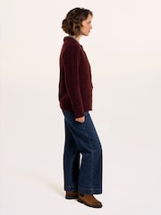 Brakeburn Brown Karla Chunky Fan Stitch Knitted Cardigan - Image 3 of 6