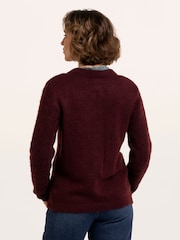 Brakeburn Brown Karla Chunky Fan Stitch Knitted Cardigan - Image 4 of 6