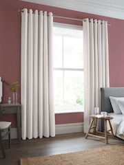 Laura Ashley Coral Pink Wickerwork Made to Measure 100% Cotton Curtains - Image 2 of 9