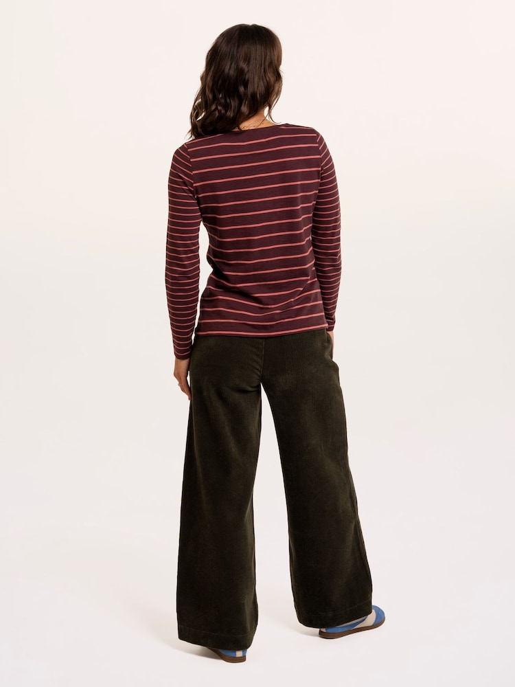 Brakeburn Branksome Thick And Thin Stripe Long Sleeve T-Shirt - Image 2 sur 6