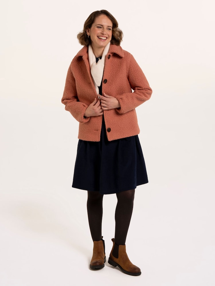 Brakeburn Pink Bloucle Collared Coat - Image 1 of 6 Brakeburn Pink Bloucle Collared Coat - Image 1 of 6