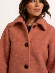 Brakeburn Pink Bloucle Collared Coat - Image 4 of 6