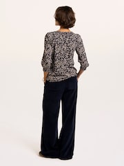 Brakeburn Blue Brielle Printed 3/4 Sleeve T-Shirt - Image 2 of 6