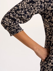 Brakeburn Blue Brielle Printed 3/4 Sleeve T-Shirt - Image 6 of 6