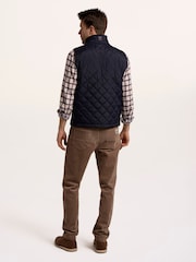 Brakeburn Blue Bayswater Bomber Rib Collar Gilet - Image 2 of 6