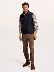 Brakeburn Blue Bayswater Bomber Rib Collar Gilet - Image 4 of 6