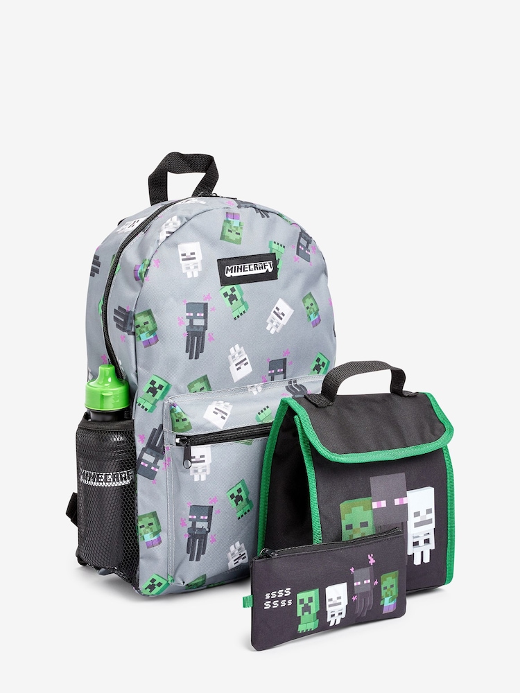 Character Grey Minecraft 4 Piece Backpack Set - Image 5 of 5