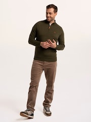 Brakeburn Green Buckhurst 1/2 Zip Knitted Jumper - Image 1 of 6