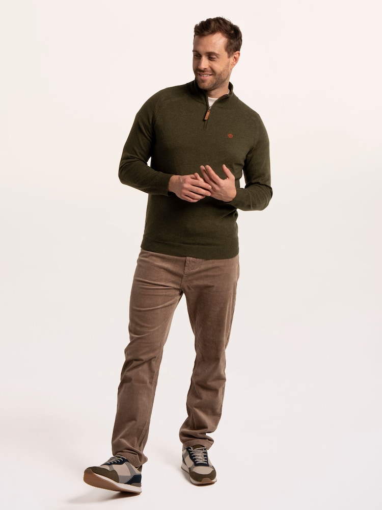 Brakeburn Green Buckhurst 1/2 Zip Knitted Jumper - Image 1 of 6 Brakeburn Green Buckhurst 1/2 Zip Knitted Jumper - Image 1 of 6
