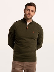 Brakeburn Green Buckhurst 1/2 Zip Knitted Jumper - Image 3 of 6