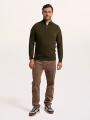 Brakeburn Green Buckhurst 1/2 Zip Knitted Jumper - Image 6 of 6