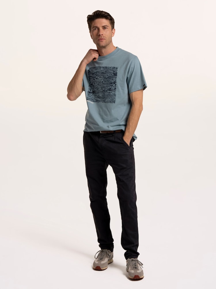 Brakeburn Blue Crashing Waves Printed Cotton T-Shirt - Image 1 of 6 Brakeburn Blue Crashing Waves Printed Cotton T-Shirt - Image 1 of 6