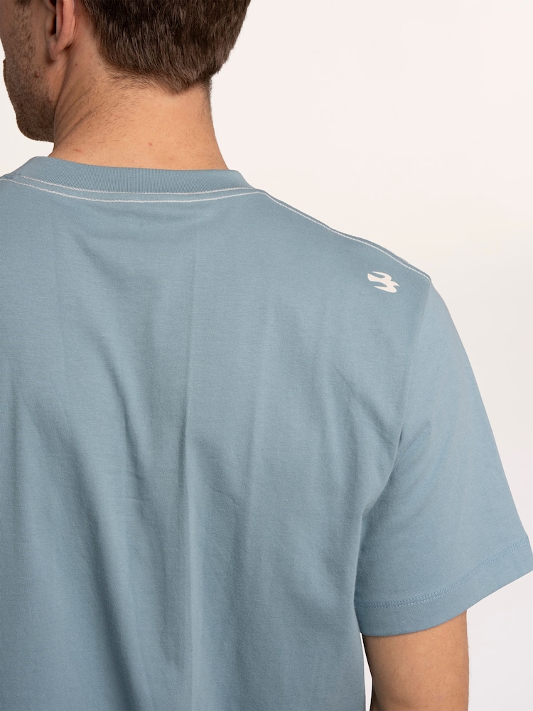Brakeburn Blue Crashing Waves Printed Cotton T-Shirt - Image 6 of 6 Brakeburn Blue Crashing Waves Printed Cotton T-Shirt - Image 6 of 6