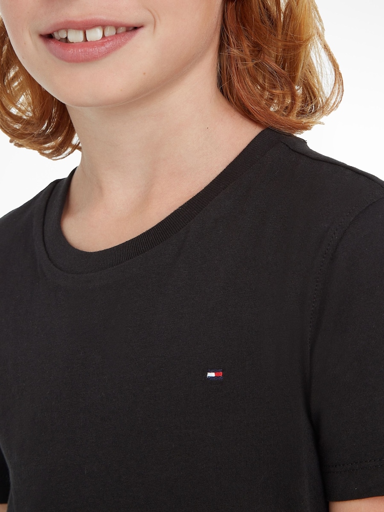 Czarny - Koszulka Tommy Hilfiger Basic - Image 3 of 6